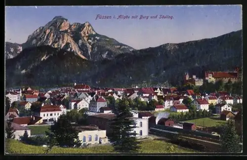 AK Füssen i. Allgäu, Burg und Säuling