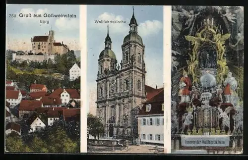 AK Gössweinstein, Burg, Wallfahrtskirche, Inneres der Wallfahrtskirche