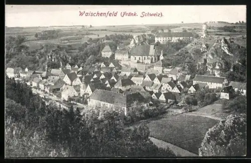 AK Waischenfeld /Fränk. Schweiz, Gesamtansicht mit Kirche und Burg