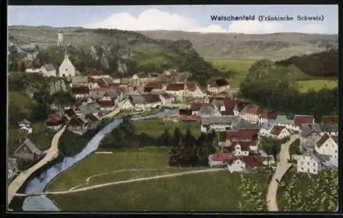 AK Waischenfeld /Fränkische Schweiz, Ortsansicht mit Fluss