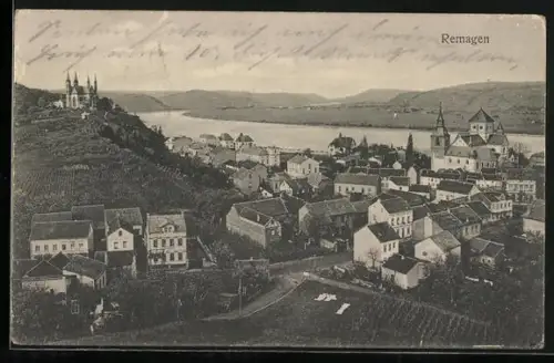AK Remagen, Ortsansicht mit Kirche