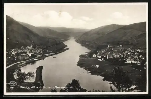 AK Bullay-Alf a. d. Mosel, Flusspartie am Ort