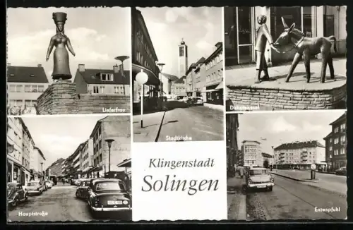 AK Solingen, Lieferfrau, Stadtkirche, Hauptstrasse, Entenpfuhl
