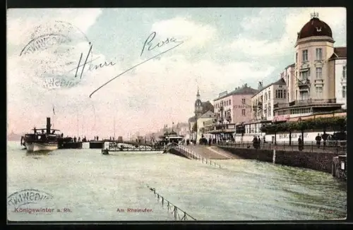 AK Königswinter a. Rh., Am Rheinufer