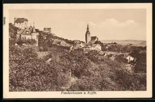 AK Frankenhausen a. Kyffh., Stadtansicht mit Kirche