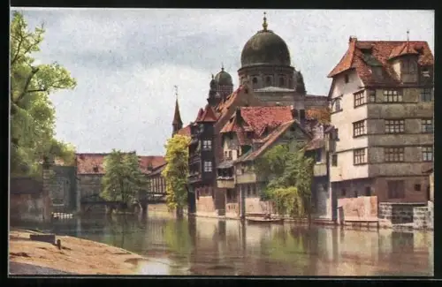 Künstler-AK Nürnberg, Partie an der Insel Schütt
