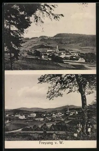 AK Freyung, Ortsansicht von Westen gesehen