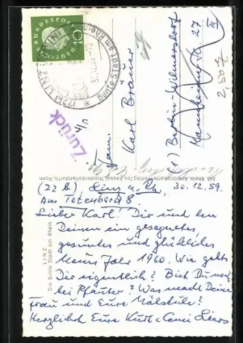 AK Linz a. Rh., Neustrasse mit Fachwerkhäusern