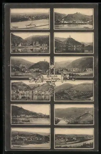 AK Koblenz /Mosel, Ortsansichten entlang der Mosel, Cochem, Bernkastel, Neumagen u. a.