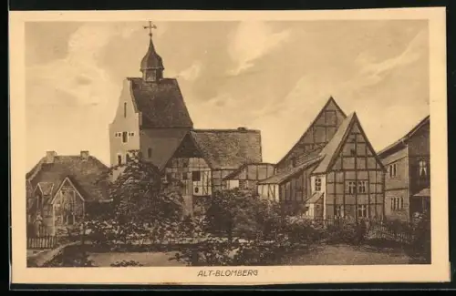 AK Blomberg / Lippe, Alt Blomberg mit Fachwerkhäusern