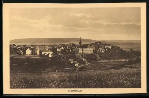 AK Blomberg / Lippe, Blick auf den Ort und ins Land