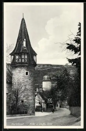 AK Marktbreit, Höfer und weisser Turm