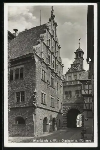 AK Marktbreit a. M., Rathaus und Maintor