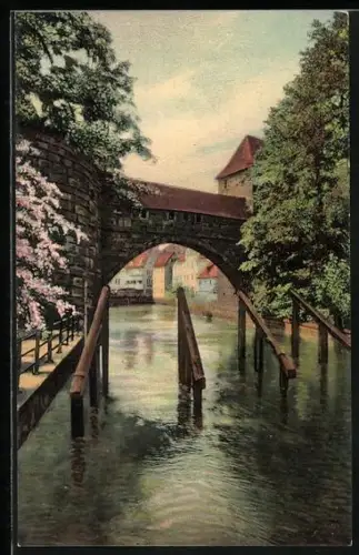 AK Nürnberg, Pegnitz-Einfluss Hübners-Tor