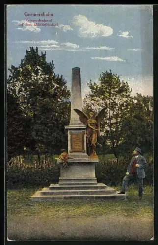 AK Germersheim, Kriegerdenkmal auf dem Militärfriedhof