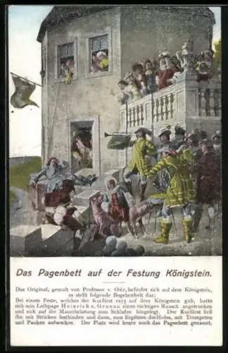 AK Königstein, Pagenbett auf der Festung Königsstein