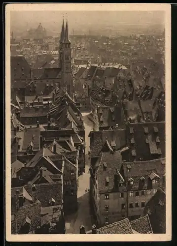 AK Nürnberg, Blick von der Burg auf St. Sebald