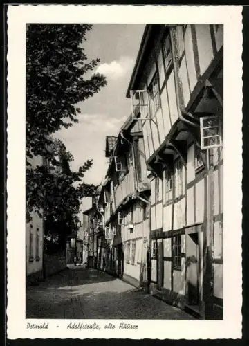 AK Detmold, Alte Häuser in der Adolfstrasse