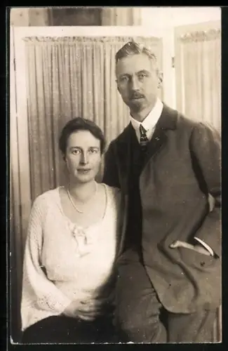 Foto-AK Portrait Prinz Oskar von Preussen mit Gattin