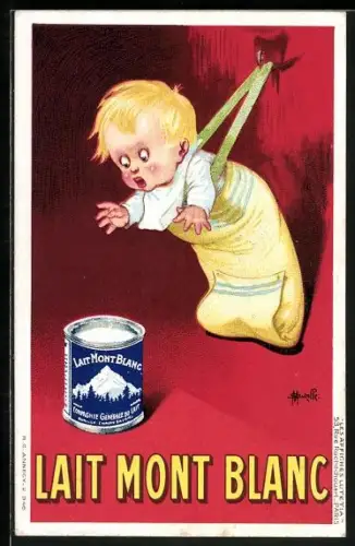 AK Reklame für Lait Mont Blanc