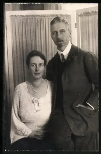 Foto-AK Portrait Prinz Oskar von Preussen mit Gattin