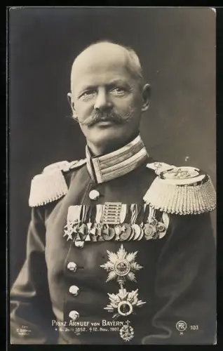 AK Prinz Arnulf von Bayern in Uniform mit Orden