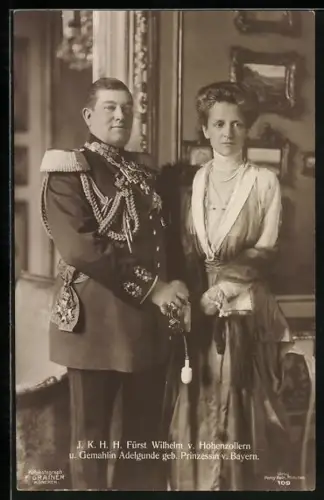 AK Fürst Wilhelm v. Hohenzollern und Gemahlin Adelgunde