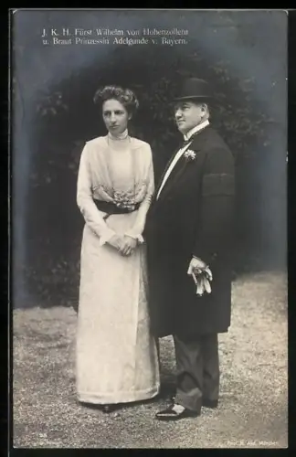 AK I. K. H. Fürst Wilhelm von Hohenzollern und Braut Prinzessin Adelgunde von Bayern