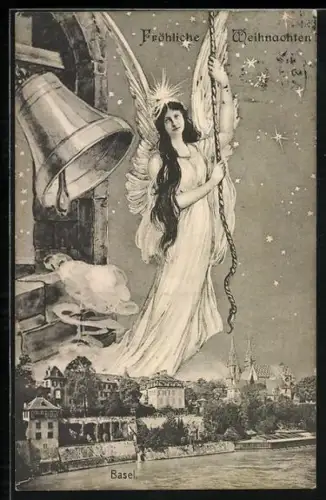 AK Basel, Ortsansicht, Weihnachtsengel