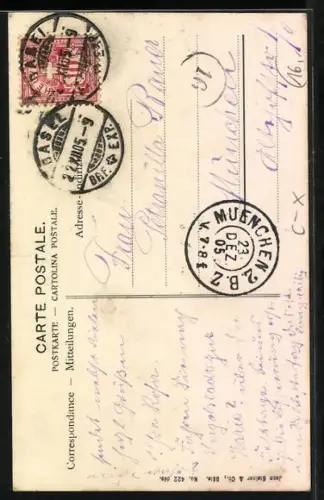 AK Basel, Ortsansicht, Weihnachtsengel