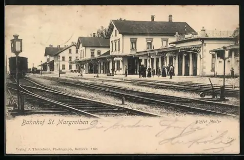 AK St. Margrethen, Bahnhof mit Bahnsteig