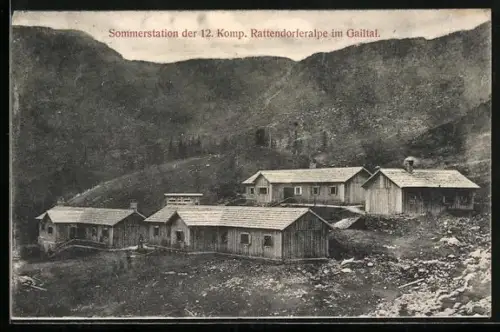 AK Rattendorf, Sommerstation der 12. Komp. Rattendorferalpe im Gailtal