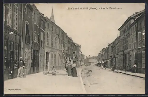 AK Ligny-en-Barrois, Rue de Neufchâteau