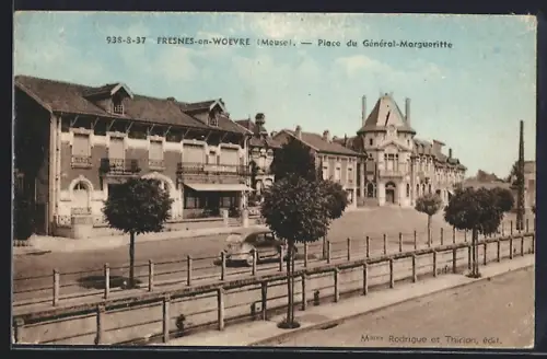 AK Fresnes-en-Woevre, Place du Gènèral-Margueritte