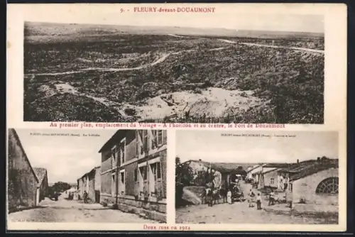AK Fleury-devant-Douaumont, Rue St. Nicolas, Fontaine en Lavoir, Vue générale