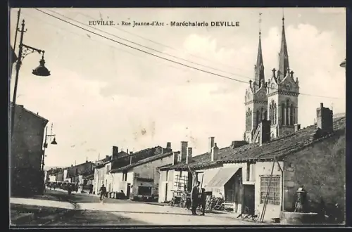 AK Euville, Rue Jeanne d`Arc, Maréchalerie Deville