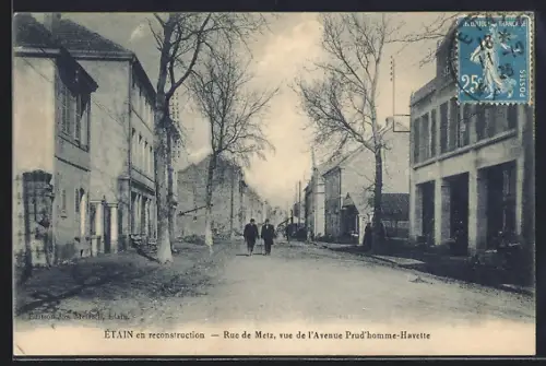 AK Étain, Rue de Metz, vue de l`Avenue Prud`homme-Havette