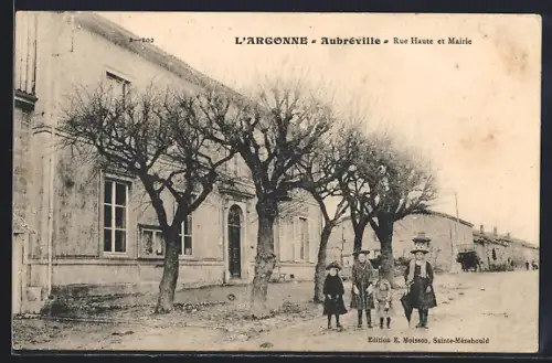 AK Aubréville, Rue Haute et Mairie