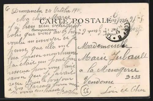 AK Brocourt, Strassenpartie mit Blick zur Kirche