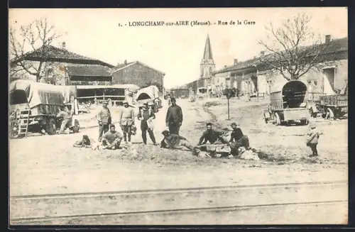 AK Longchamp-sur-Aire, Rue de la Gare