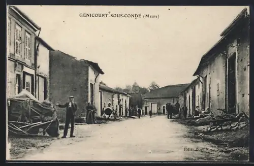 AK Génicourt-sous-Condé, Une Rue