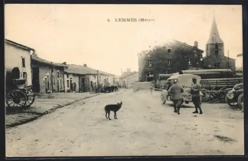 AK Lemmes, Une Rue, L`Eglise
