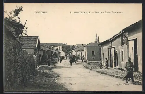 AK Montzeville, Rue des Trois-Fontaines