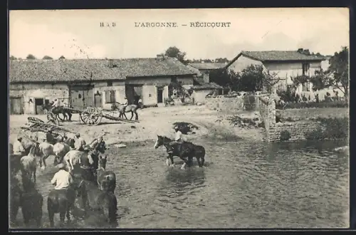 AK Récicourt, Un coin de la ville