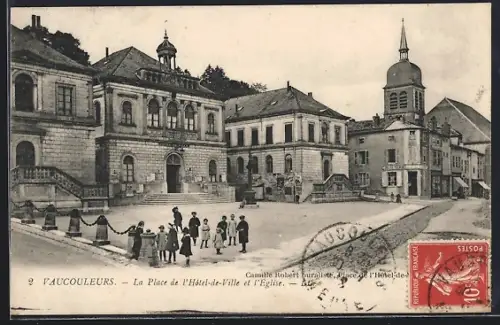 AK Vaucouleurs, La Place de l`Hotel de Ville et l`Eglise