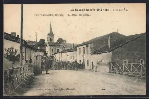 AK Pont-sur-Meuse, l'entrée du village