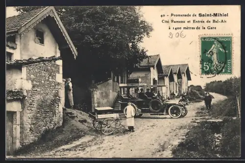 AK Saint-Mihiel, Promenade, Cité Rameau et Entrée de Bel-Air