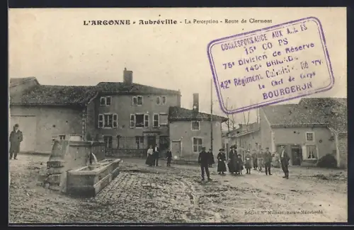 AK Aubreville, La Perception, Route de Clermont