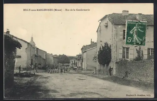 AK Billy-sous-Mangiennes, Rue de la Gendarmerie