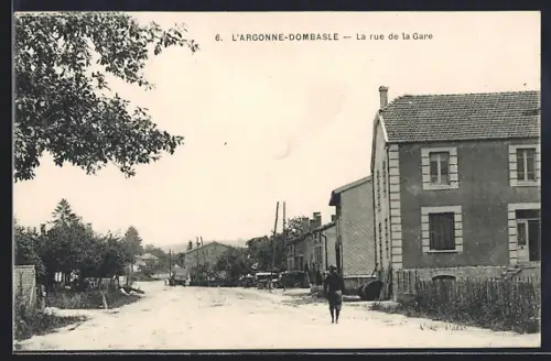 AK L'Argonne-Dombasle, la rue de la Gare